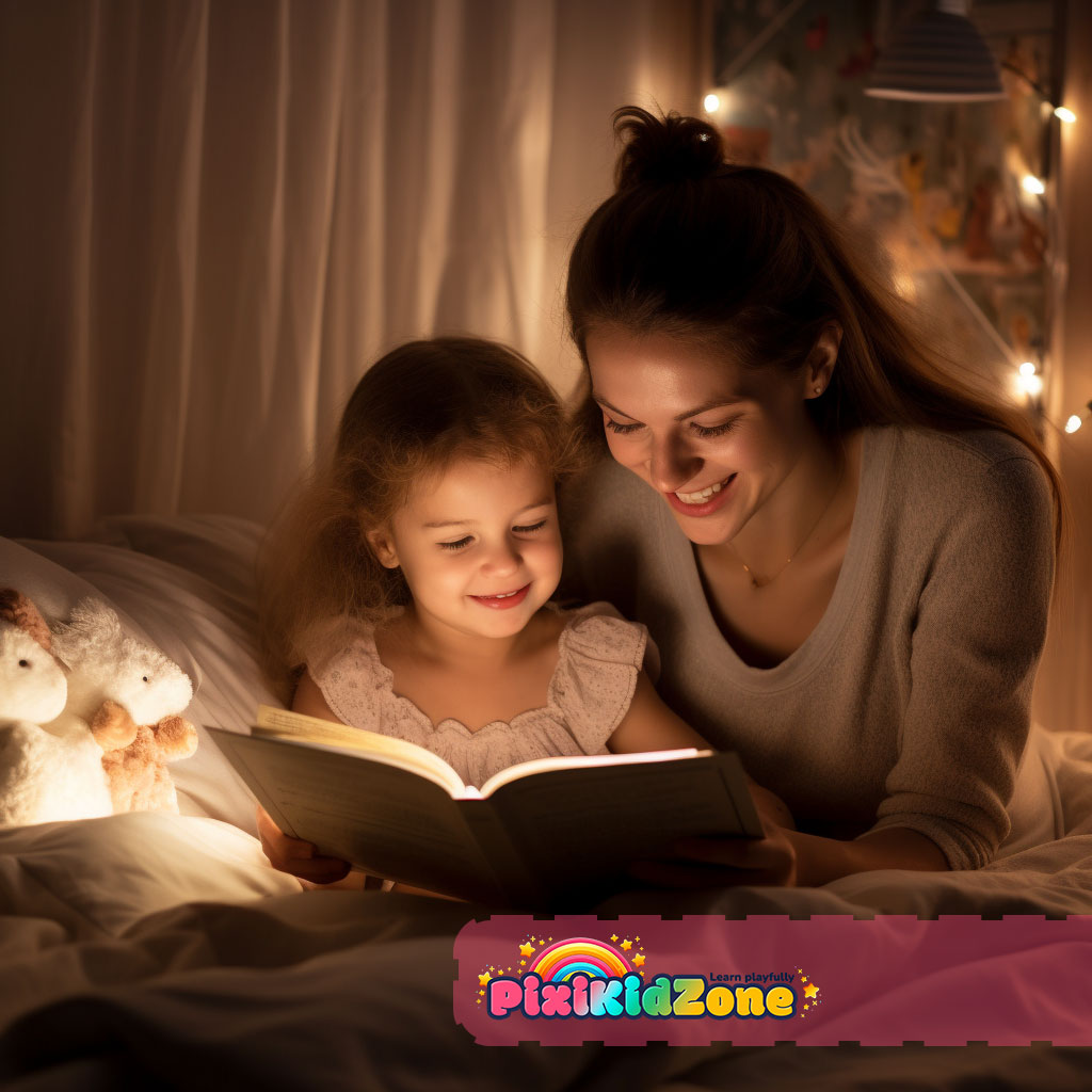 Mommy tells her baby girl about cute little animals and all sorts of adorable things in their bedtime story.