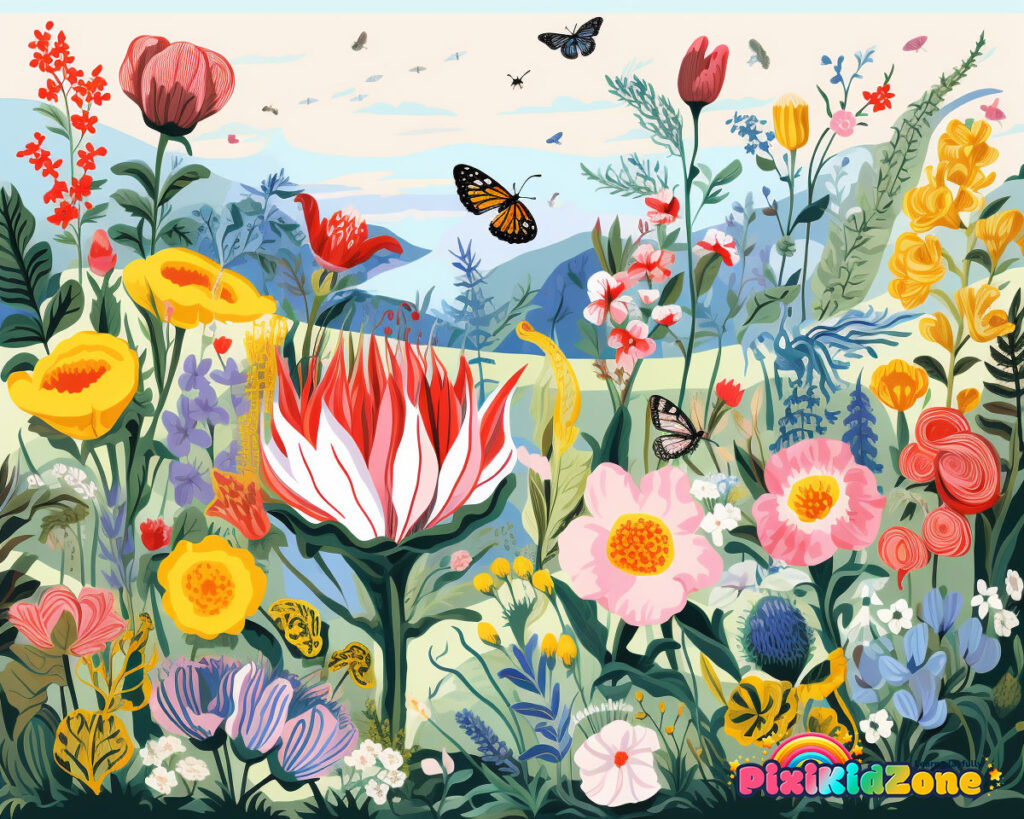 Flowers in bedtimestory -  pixikidzone.com