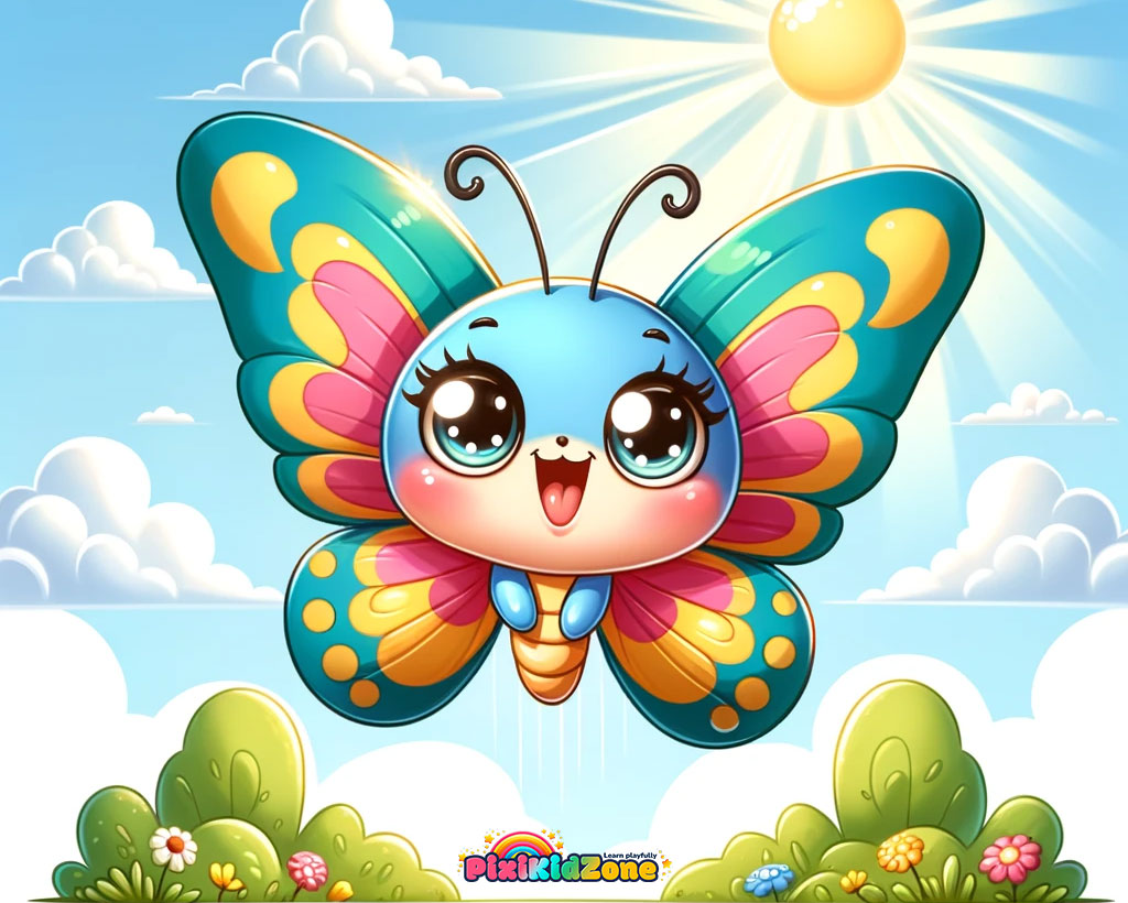 Lulu, the butterfly in the garden - PixiKidZone.com