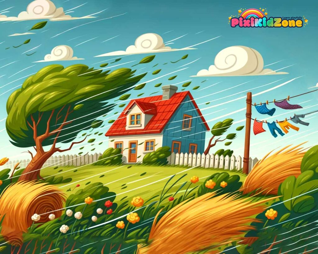 A strong wind blew on the farm - pixikidzone.com