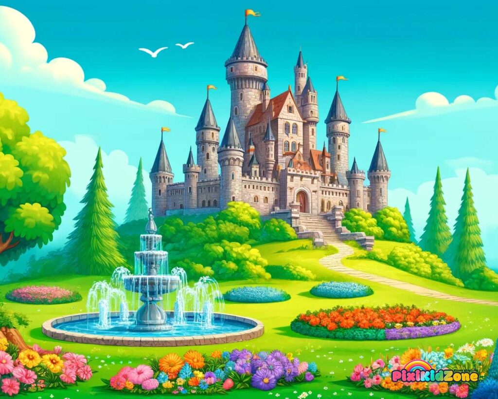 Magnificent castle standing proudly on top of a hill - pixikidzone.com