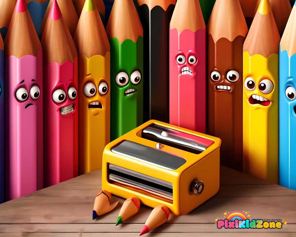 Pencils are afraid of the pencil sharpener