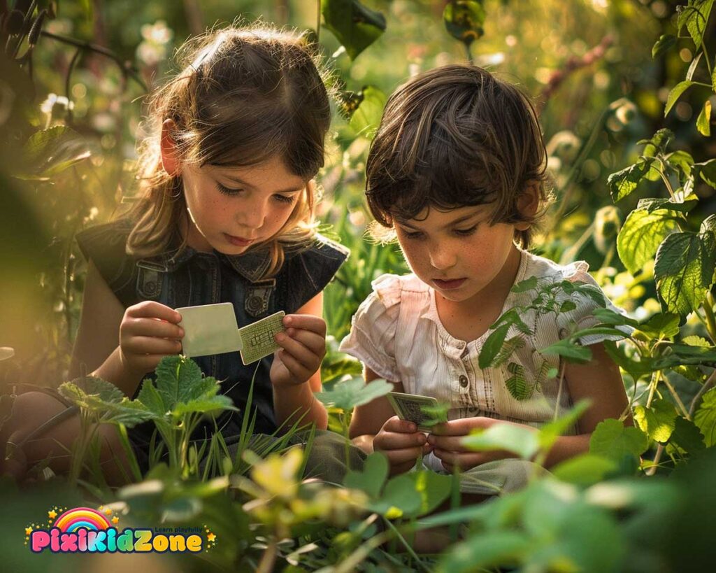 Two children are searching for cards - pixikidzone.com