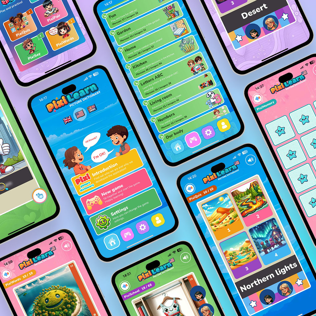 PixiLearn App Mockup