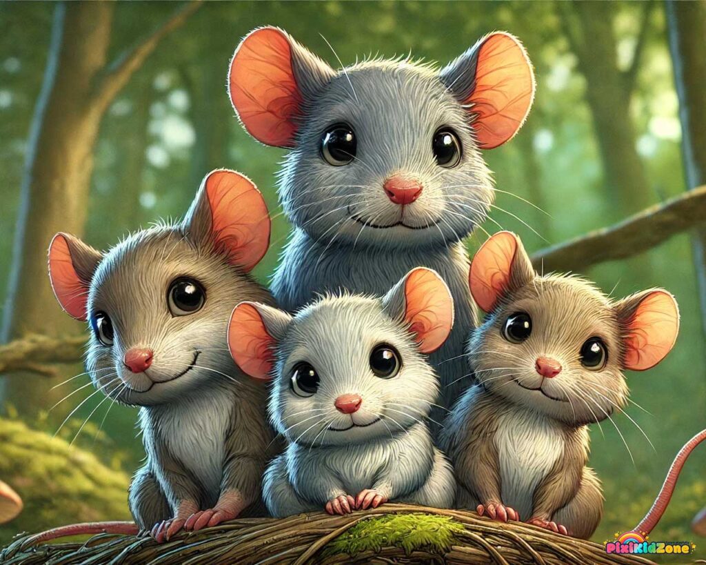 Mouse family escapes - pixikidzone.com