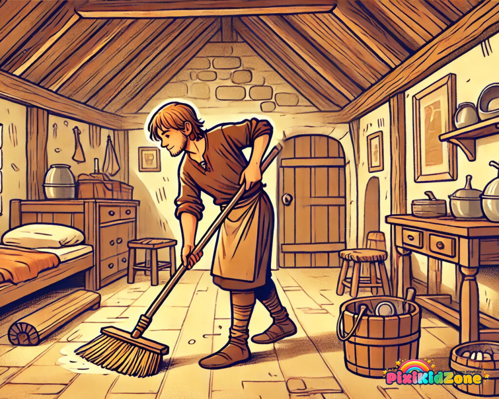 The master is cleaning his home - pixikidzone.com