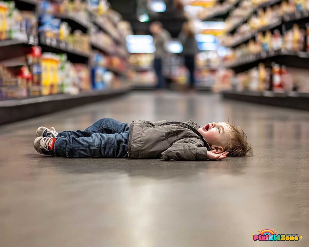 Child is having a tantrum in the_store - Growth spurt 2 years