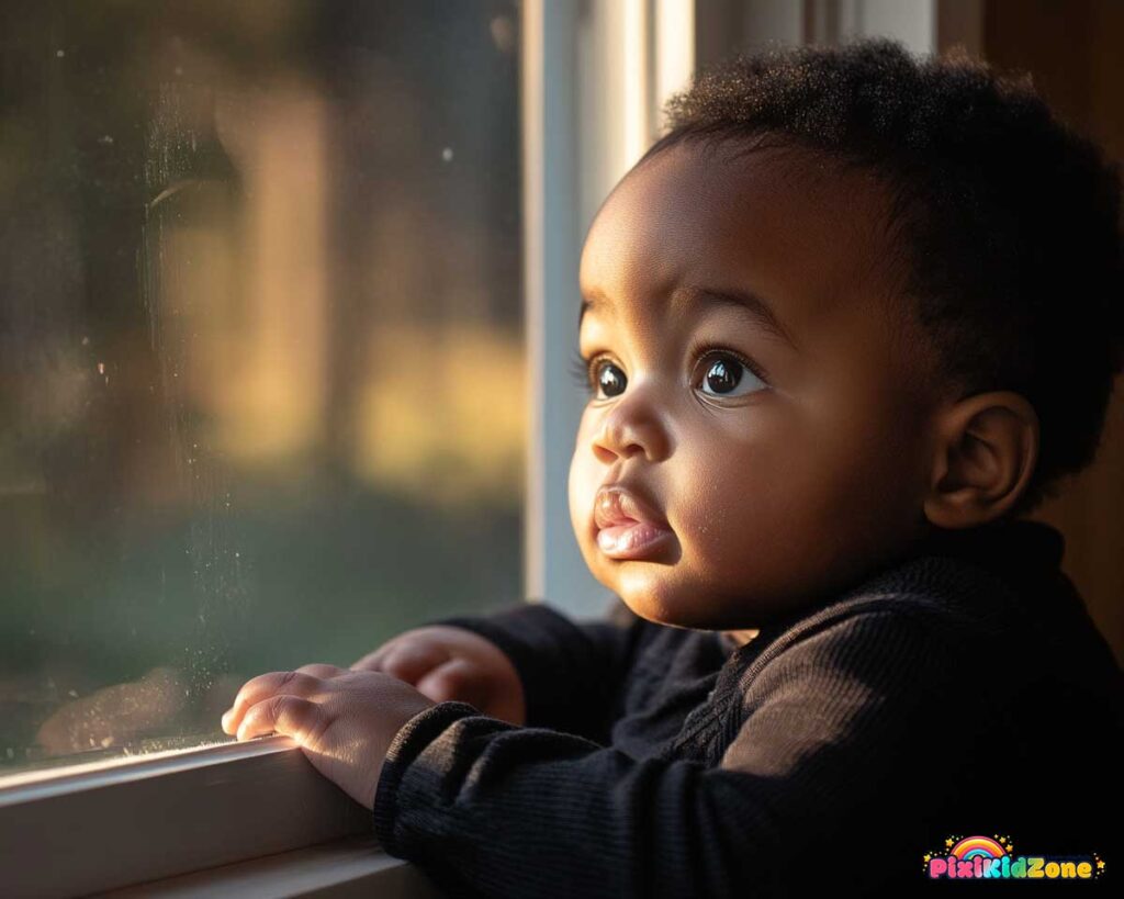 Growth Spurt 3 Months - Child looking out the window