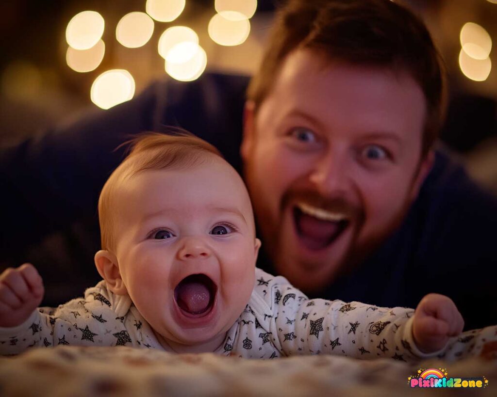 Growth Spurt 3 Months - Father and daughter goofing around