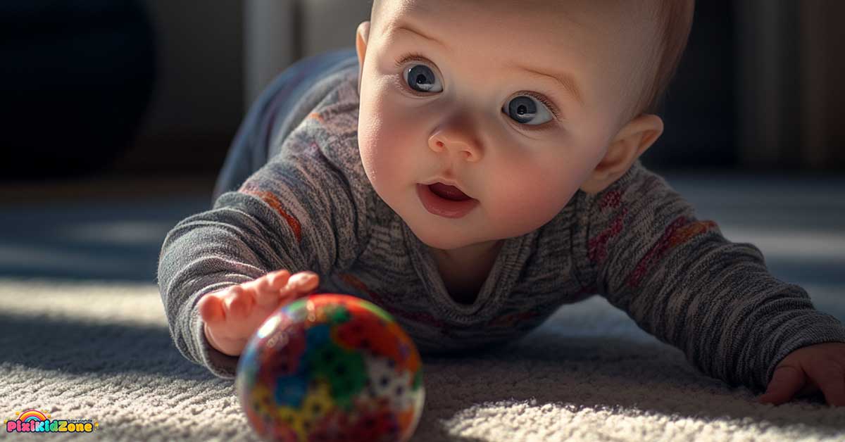 Growth Spurt 5 Months - Baby plays with ball cover