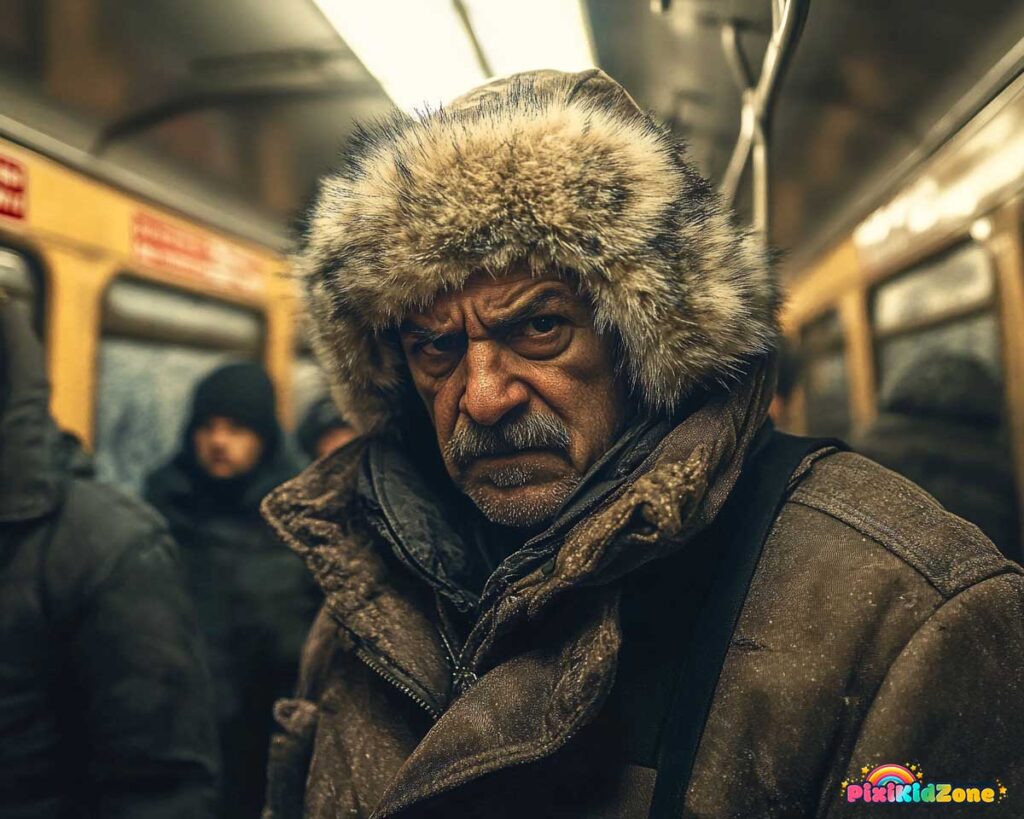 Swear words in russian - Man standing on the metro